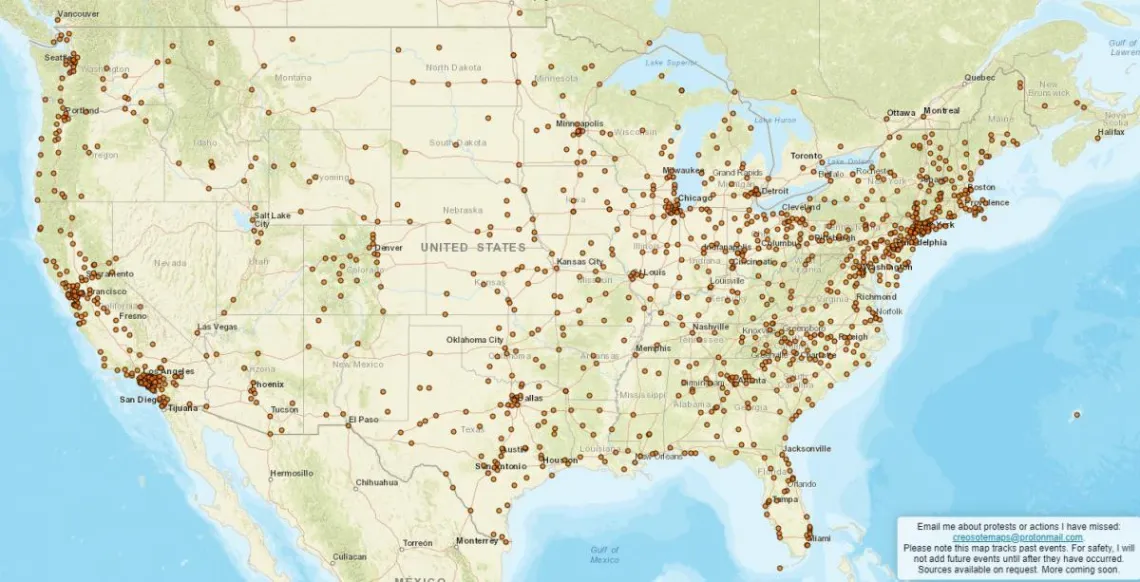 Map of BLM protests